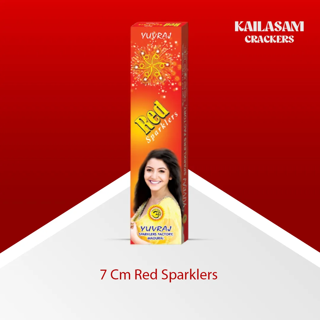 7 Cm Red Sparklers / 7 செ.மீ. சிகப்பு மத்தாப்பு
