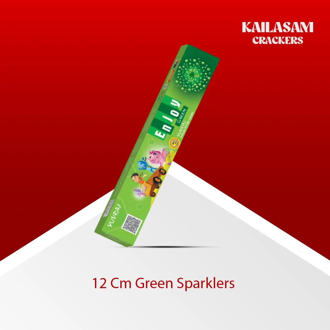 12 Cm Green Sparklers / 12 செ.மீ. பச்சை மத்தாப்பு