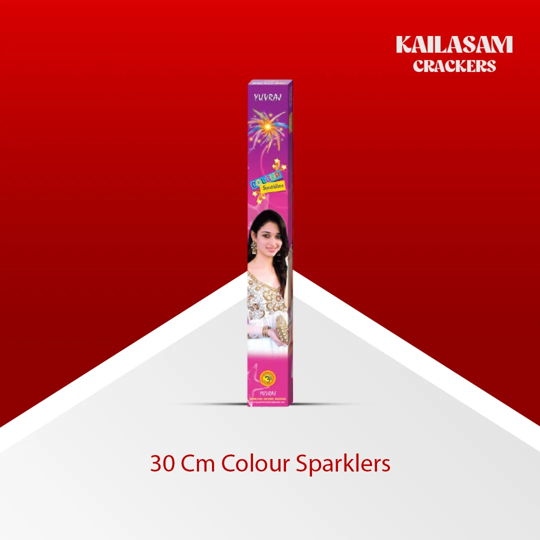 30 Cm Colour Sparklers (10 Pcs) / 30 செ.மீ. கலர் மத்தாப்பு