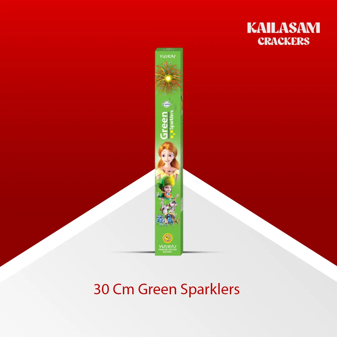 30 Cm Green Sparklers (10 Pcs) / 30 செ.மீ. பச்சை மத்தாப்பு