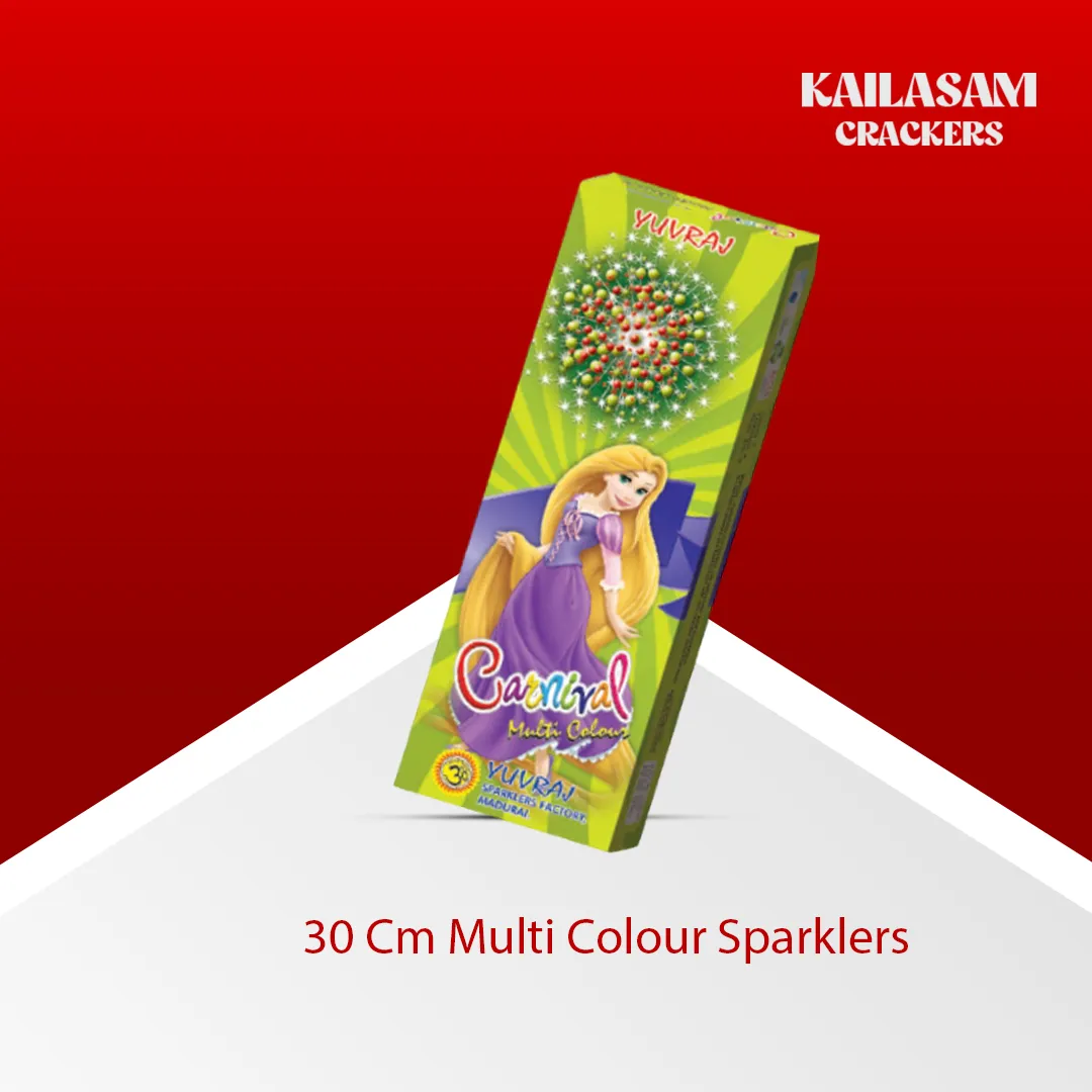 30 Cm Multi Colour Sparklers (10 Pcs) / 30 செ.மீ. பல வண்ண கலர் மத்தாப்பு